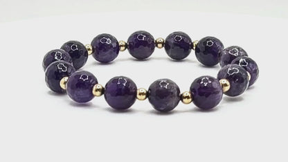 amethyst bead stretch bracelet