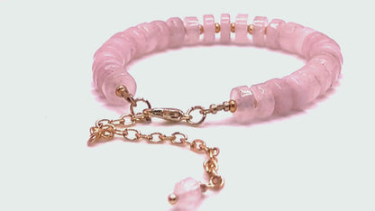 Rose Quartz Heishi Beaded Bracelet Anklet