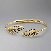T. Randall Jewelry 18K Gold Plated Laurel Leaf Bangle Bracelet - T. Randall Jewelry