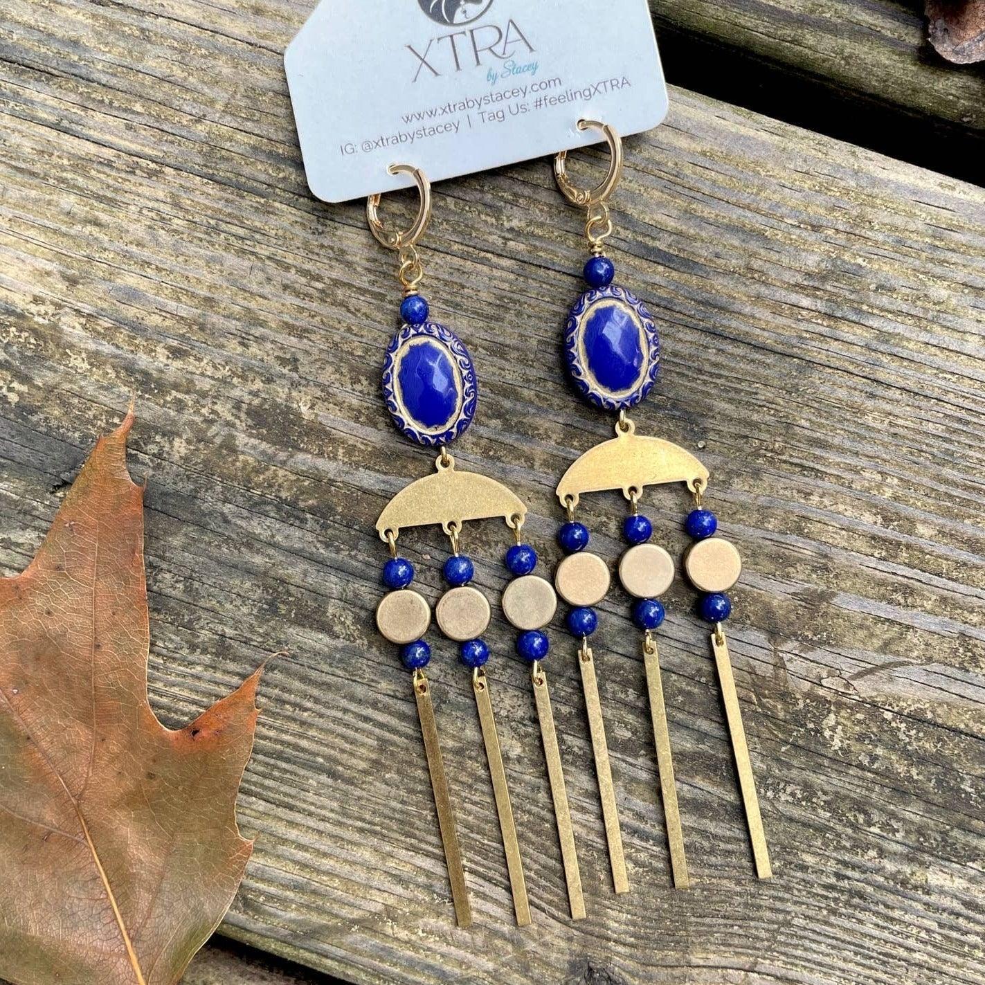 The Emelina Lapis Earring - T. Randall Jewelry