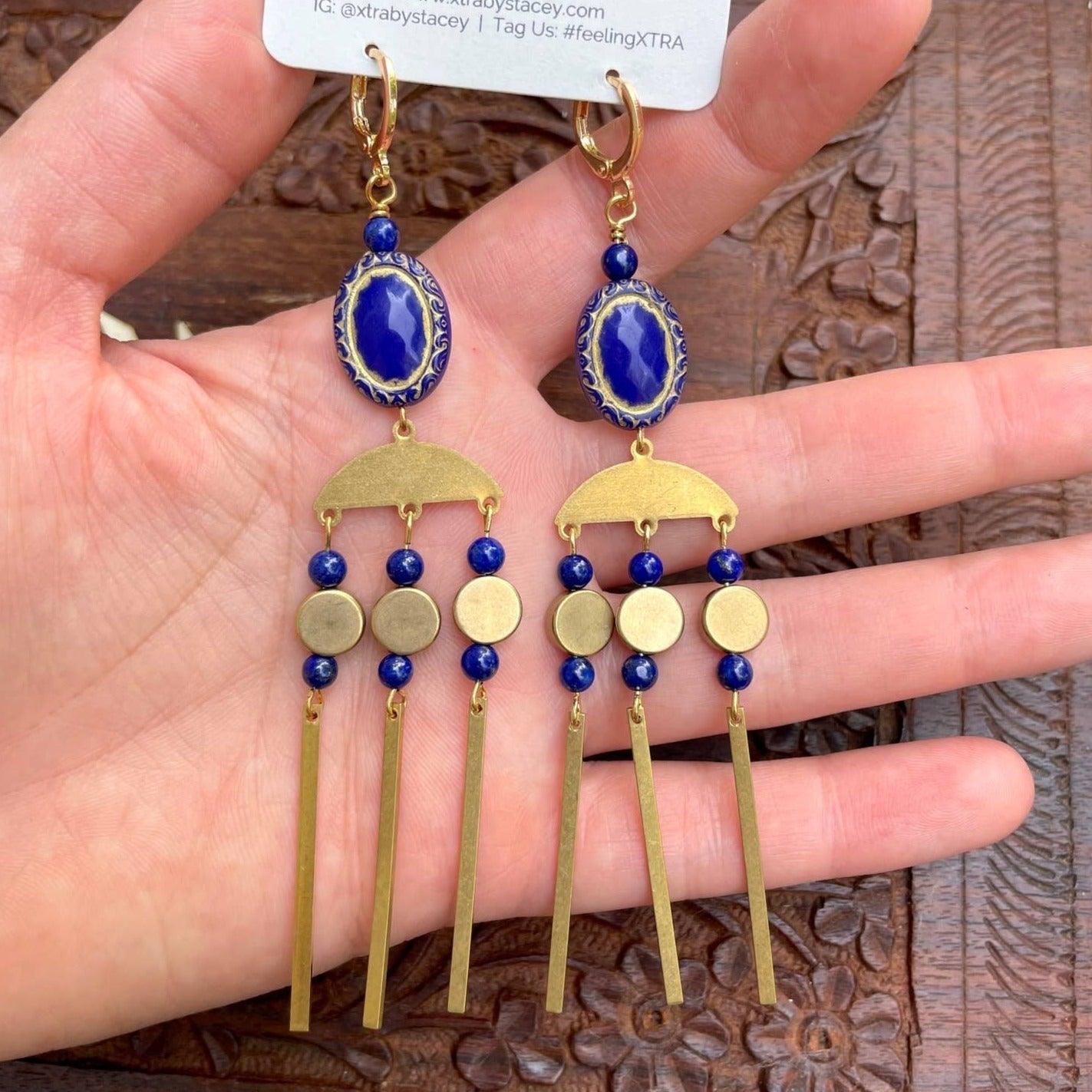 The Emelina Lapis Earring - T. Randall Jewelry